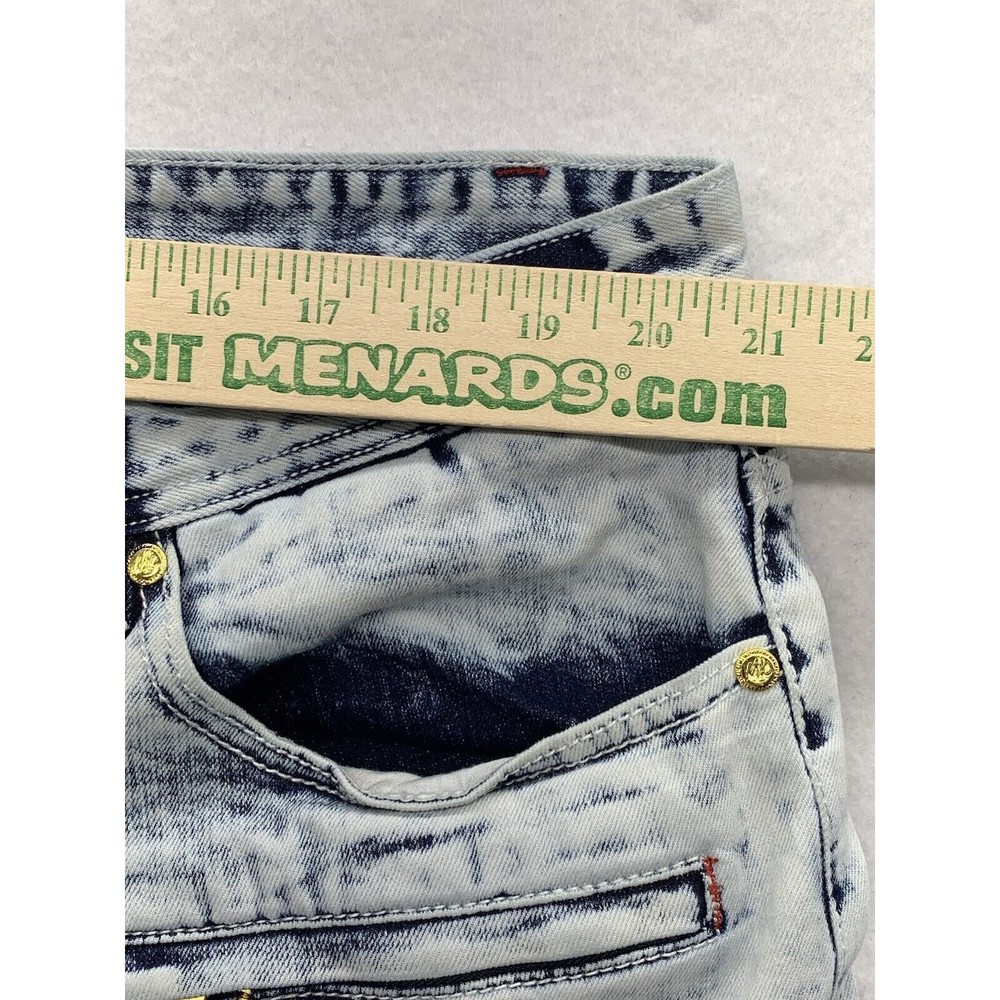 Makobi Denim Jeans Men's 40X32 Stonewash Moto Biker Factory Distressed Destroyed - Picture 5 of 16